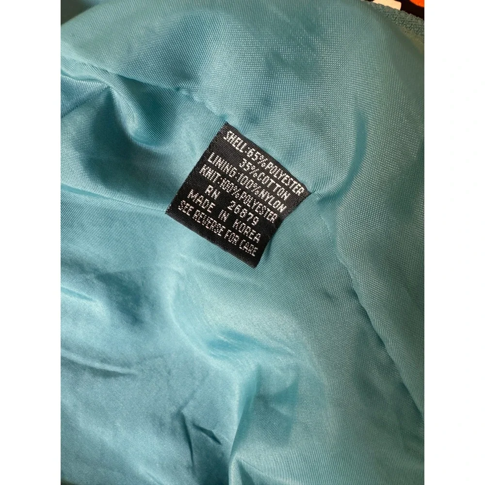 Vintage Members Only Cafe Bomber‎ Racer Jacket 42 Blue Green Full Zip 80's